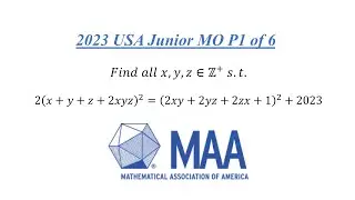 HARD Algebra/Number Theory EQUATION | 2023 USJMO P1 of 6
