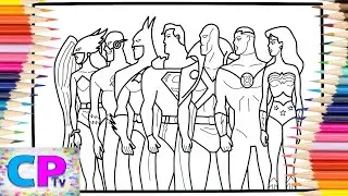 Justice League Coloring Pages/Hawkgirl,Flash,Batman,Superman,Martian Manhunter,Wonder Woman Coloring