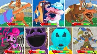Poppy Playtime Chapter 1, 2, 3, 4, 5 vs Dark Pals The 1st Floor All CHASES Bosses With HEALTHBARS