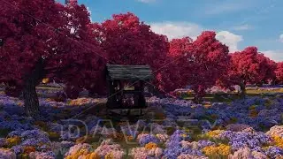 SPRING Background Scene - FLYING in The Spring GARDEN - Flowers Background Video