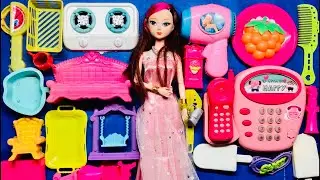 Kitty rainbow kitchen toy || barbie set || kitchen set
