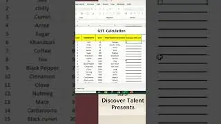 GST Calculation in  Excel - How to Calculate GST - Learn Calculation of GST - Formula to calculate