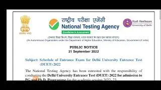 DUET ENTRANCE DATES! DELHI UNIVERSITY ENTRANCE TEST #du #delhiuniversity #admission #duet