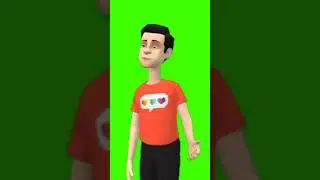 green screen cartoon character