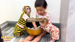 Monkey Kaka + Diem and Mit keep mom busy with naughty games