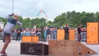 Skateboard show tricks springboard. Stock Footage