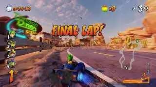 Crash Team Racing: Nitro Fueled (PS4) - Single Race - Dingo Canyon - 33.43 Seconds (Huge Shortcut)