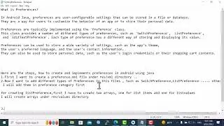 Creating Setting in android JAVA using Preferences