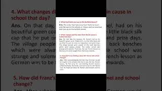 important question  class 12th English (flamingo) chapter -1 The Last Lesson 