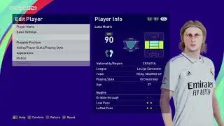 Efootball 2023 Luka Modric Stats FM 22 to PES 2021