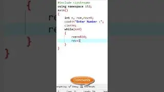 Program to Reverse of a given number in C++ Programming Language | Learners Region