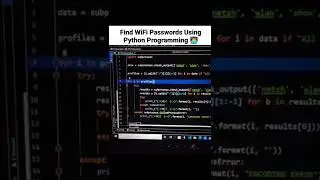 Find WiFi Password using python programming 