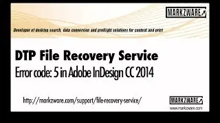 InDesign CC 2014 Error Code 5 - a FIX