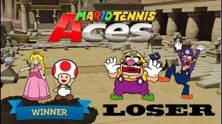 Mario Tennis Aces - Wario & Waluigi loses to Peach & Toad in Bask Ruins