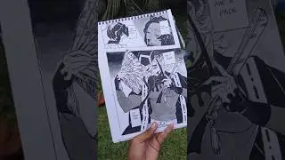 Drawing manga panels untill I get famous ✨ Day 19❤️ #art #mangapanels #demonslayer #douma#shorts