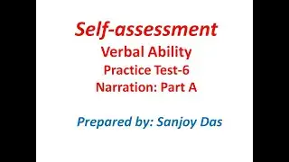 Verbal Ability: Practice Test 6 (Narration: Part A)