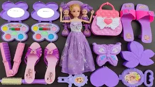 ASMR | Most satisfying unboxing with cute purple barbie doll makeup toys | Hello kitty toys