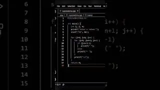 Pyramid pattern using for loop in C | #cprogramming #short #shortvideo