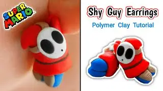 SHY GUY EARRINGS, SUPER MARIO | Polymer Clay Tutorial