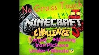 Minecraft #NoGrassTouch Challenge Making Iron Pickaxe Under 1 Minute | Minecraft {Exciting!}