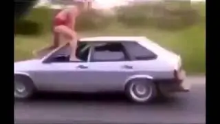 В Трусах на Машине! Чудо Экстримал! Прикол!