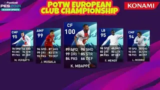 POTW: MAX RATING EUROPEAN CLUB CHAMPIONSHIP | PES 2021