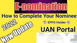 New Update for E-nomination 2022|| UAN Portal # PF Guider