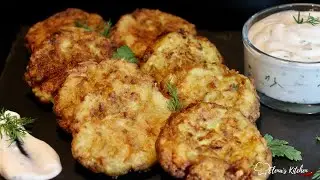 КЮФТЕТА ОТ ТИКВИЧКИ С ЧЕСНОВ СОС/FRIED ZUCCHINI BALLS+GARLIC DIP RECIPE