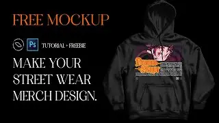 [FREE HOODIE MOCKUP] CREATE YOUR STREETWEAR MERCH DESIGN IN PHOTOSHOP | DEMON SLAYER | ANIME MERCH