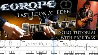 Europe - Last Look At Eden guitar solo lesson (with tablatures and backing tracks)