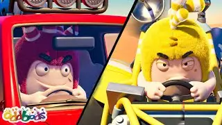 Wheels On The Racing Cars | Oddbods | 🚌Wheels on the BUS Songs! | 🚌Nursery Rhymes for Kids