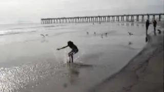 Girl gymnastics at the beach... Kids Gymnastics Level 7 tumbling