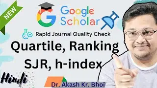 Rapid Journal Quality Check || Great Extension for Google Scholar ||  Literature Review || Hindi