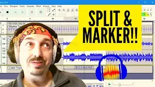 AUDACITY come dividere le tracce e inserire etichette - split e marker - tutorial in italiano