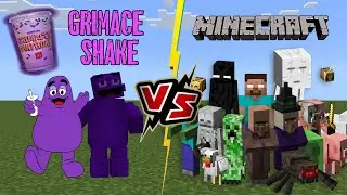 Grimace Shake VS Minecraft [GRIMACE BATTLES HEROBRINE]