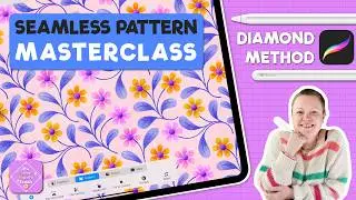 How to Make a Seamless Pattern in Procreate | Learn The Diamond Method with the Pattern Maker Canvas