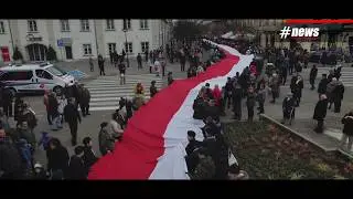 Włocławskie uroczystości 101. Rocznicy Odzyskania Niepodległości z drona