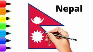 Nepal flag drawing - How to draw National Flag of Nepal