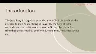 Java String Class Methods with Example program