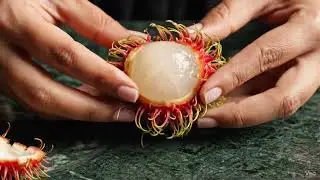 Rambutan × Emerald Green Marble 💚 | Hairy Peel Crunch ASMR