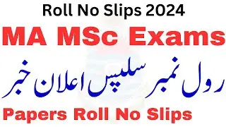 MA MSc Exams 2024 Roll No Slips Update | MA MSc Exams 2024 | MA MSc Roll No Slips 2024