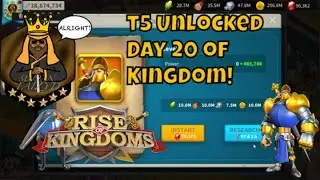 T5 unlocked on Day 20 of the kingdom plus Training 100k T5 Inf!!