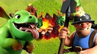 Clash of Clans - Baby Dragon and Miner attack
