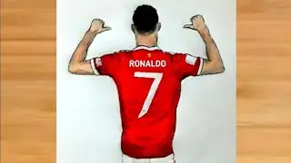 How to draw Cristiano Ronaldo back side with Manchester United jersey || CR7 drawing