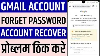 Gmail account recover forget password too many failed attempts problem | what is too many failed