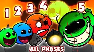 FNF Fire In The Hole ROCKY UPDATE | Lobotomy Geometry Dash 2.2 - Harder Vs Normal (ALL Phases)