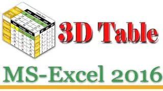3D (Cube) Table in Microsoft Excel | Camera Tool in Mocrosoft Excel
