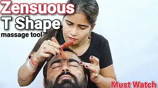 ASMR Head Massage with T-Shape Refloxology tool by Cosmic lady barber - asmr back massage & neck