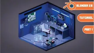 How to make Isometric hacker room in blender 2.82 Part 1