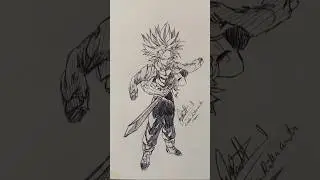 Stick-Man sword Trunks 😳 #shorts #anime #drawings